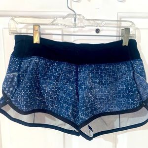 Blue lulu lemon running shorts Size 4